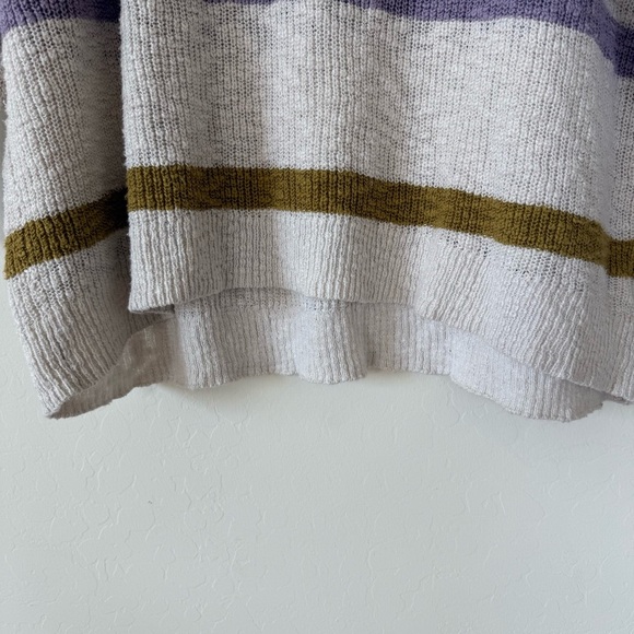 Sonoma Plus Size Spring Cream Striped V Neck Cotton Pull Over Sweater Size 3X - Picture 3 of 9